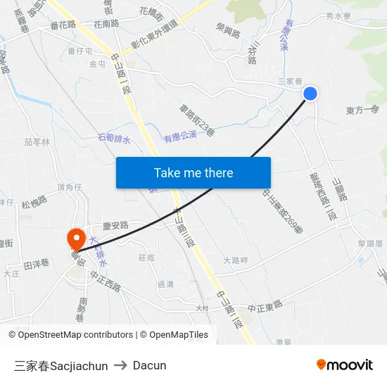 三家春Sacjiachun to Dacun map
