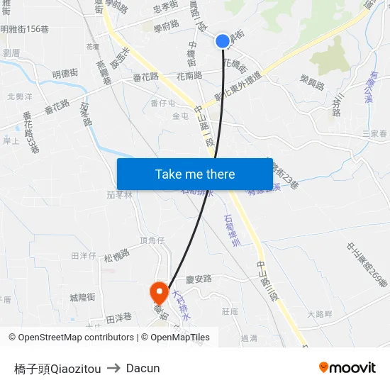 橋子頭Qiaozitou to Dacun map