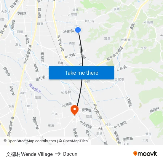 文德村Wende Village to Dacun map