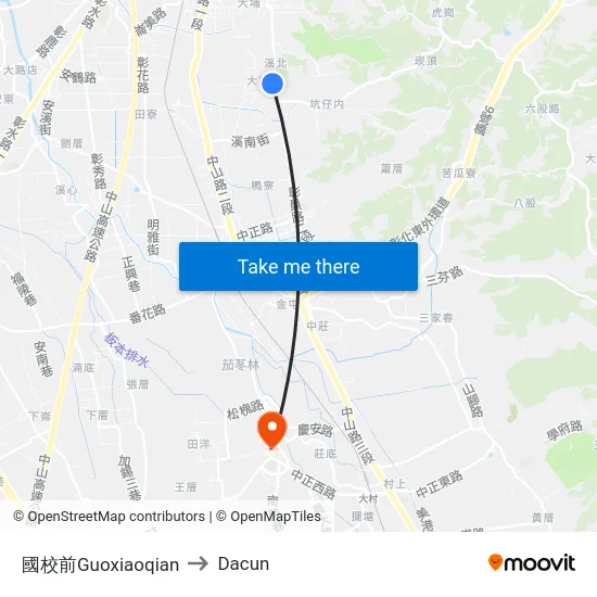 國校前Guoxiaoqian to Dacun map