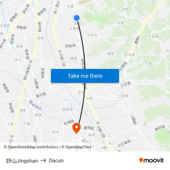 靜山Jingshan to Dacun map