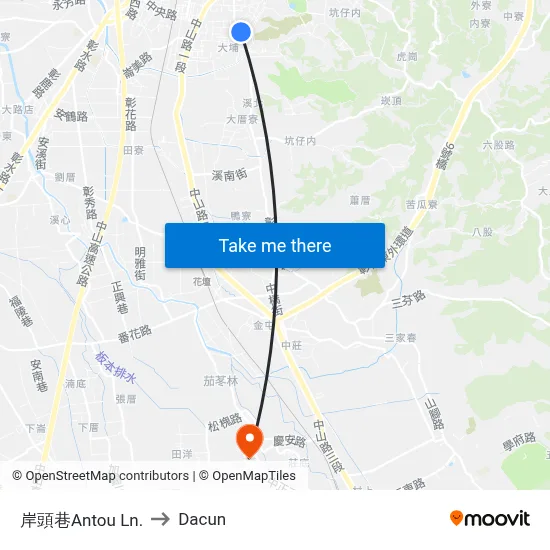 岸頭巷Antou Ln. to Dacun map