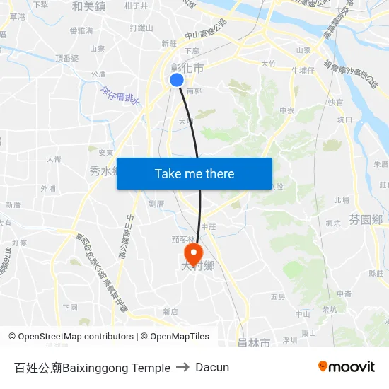 百姓公廟Baixinggong Temple to Dacun map