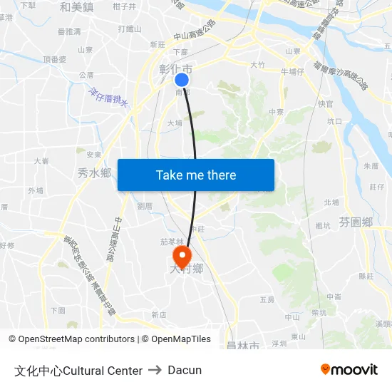 文化中心Cultural Center to Dacun map