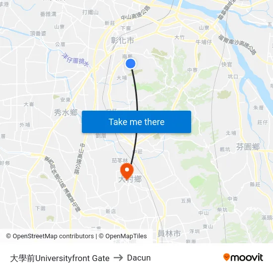 大學前Universityfront Gate to Dacun map