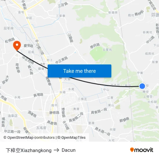 下樟空Xiazhangkong to Dacun map
