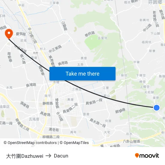 大竹圍Dazhuwei to Dacun map