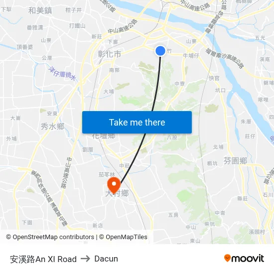 安溪路An XI Road to Dacun map