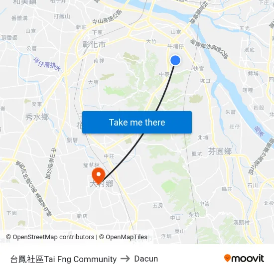 Tai Feng Community to Dacun map