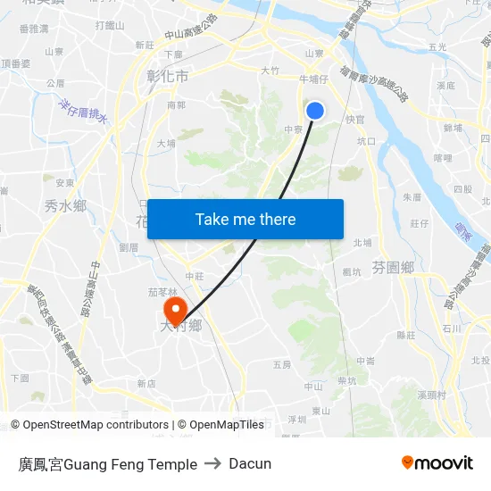 廣鳳宮Guang Feng Temple to Dacun map