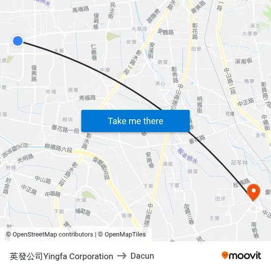 英發公司Yingfa Corporation to Dacun map