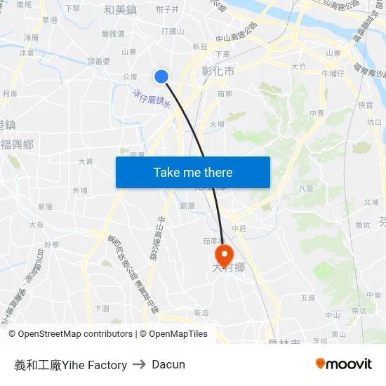 義和工廠Yihe Factory to Dacun map