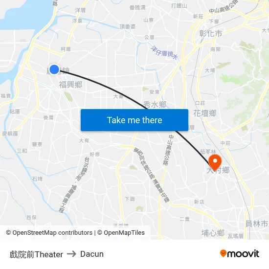 戲院前Theater to Dacun map