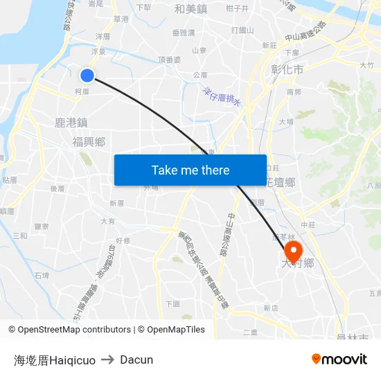 海墘厝Haiqicuo to Dacun map