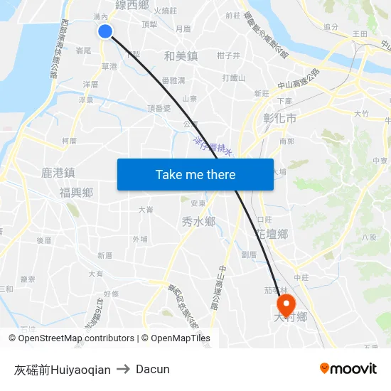 灰磘前Huiyaoqian to Dacun map