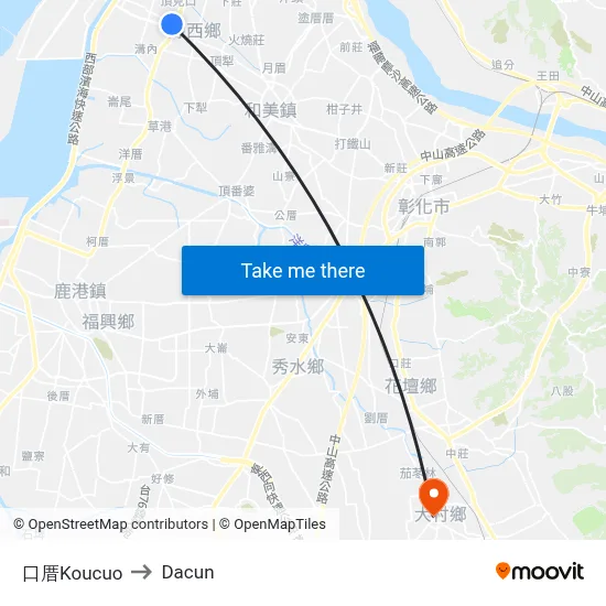 口厝Koucuo to Dacun map