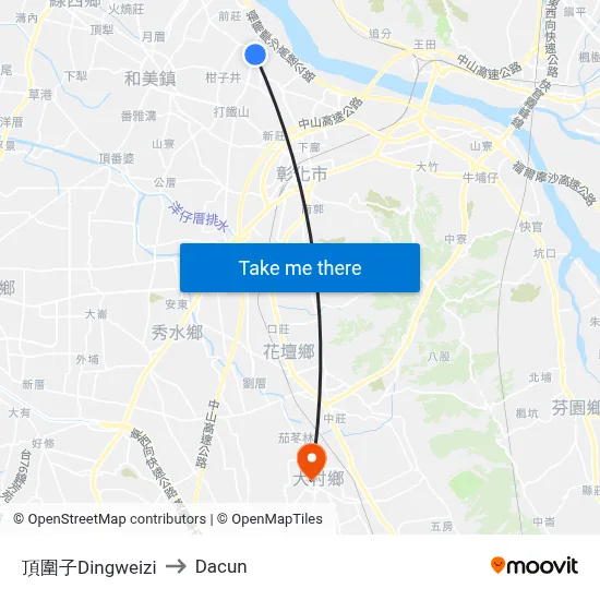 Upper Weizi to Dacun map