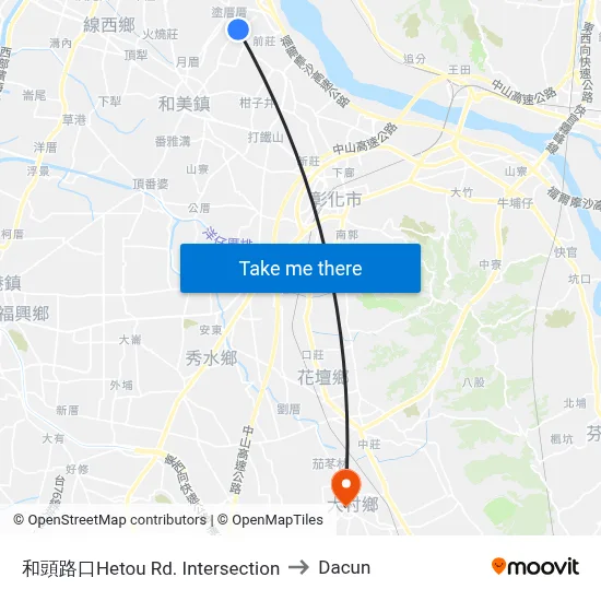 和頭路口Hetou Rd. Intersection to Dacun map