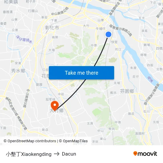 Xiaokengding to Dacun map