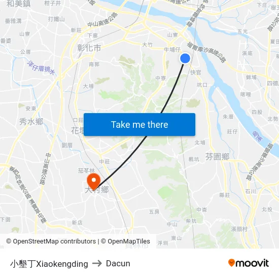 小墾丁Xiaokengding to Dacun map