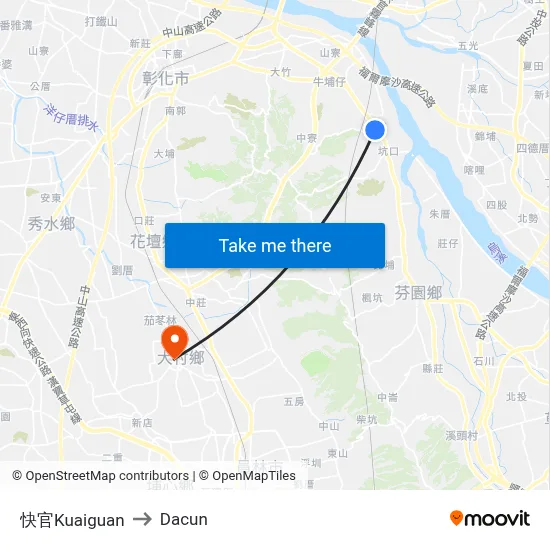 快官Kuaiguan to Dacun map
