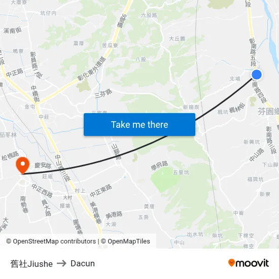 舊社Jiushe to Dacun map