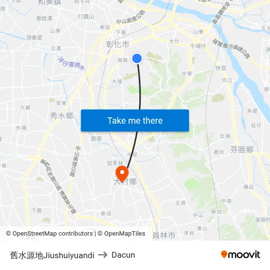 Old Water Source to Dacun map