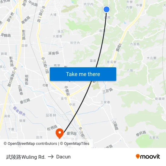 武陵路Wuling Rd. to Dacun map