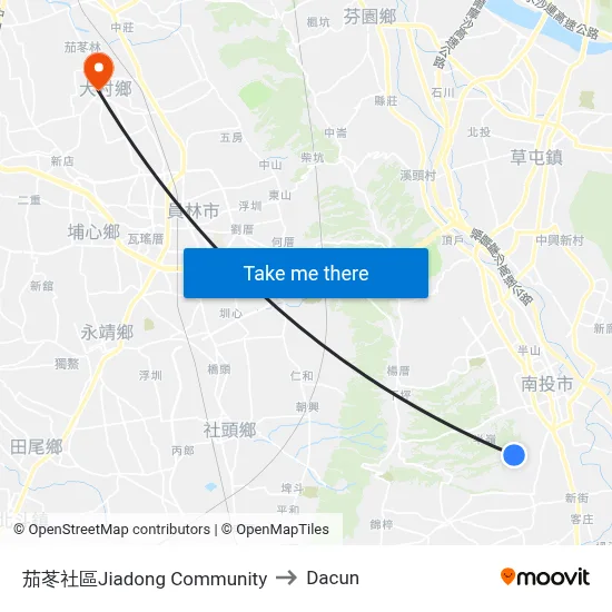 茄苳社區Jiadong Community to Dacun map