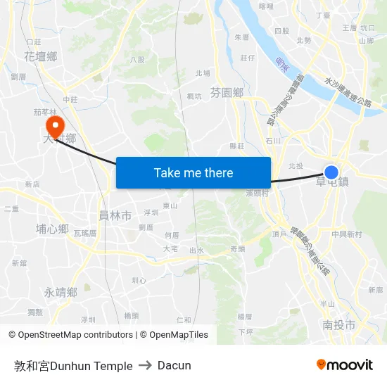 敦和宮Dunhun Temple to Dacun map