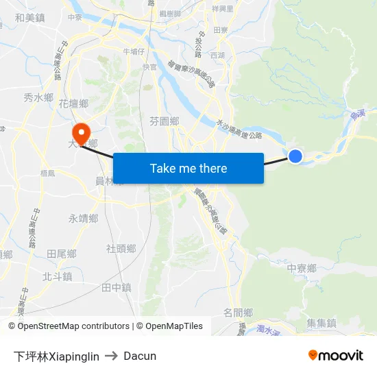 下坪林Xiapinglin to Dacun map
