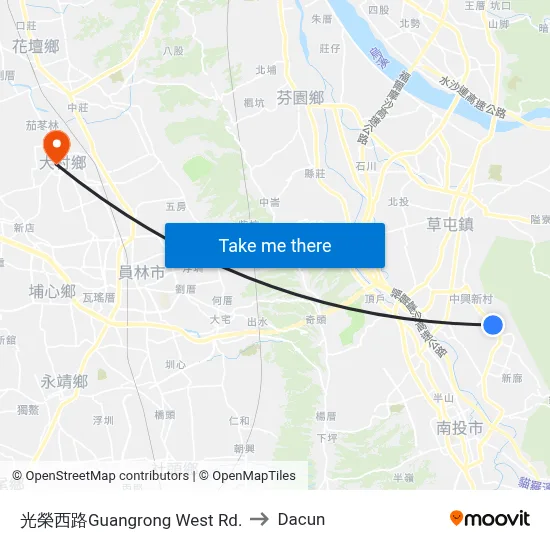 光榮西路Guangrong West Rd. to Dacun map