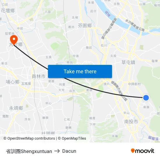 省訓團Shengxuntuan to Dacun map