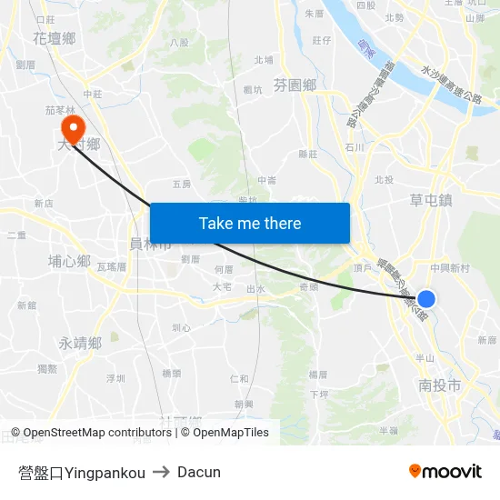 營盤口Yingpankou to Dacun map
