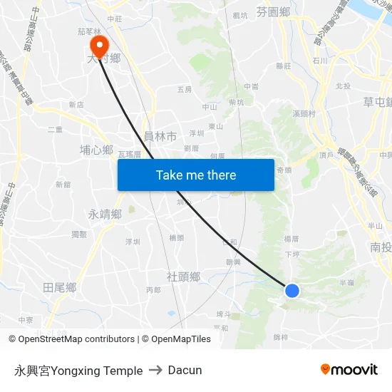 永興宮Yongxing Temple to Dacun map