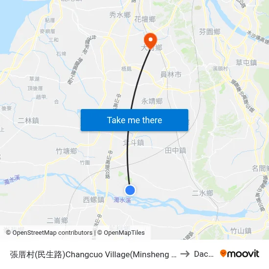 張厝村(民生路)Changcuo Village(Minsheng Rd.) to Dacun map