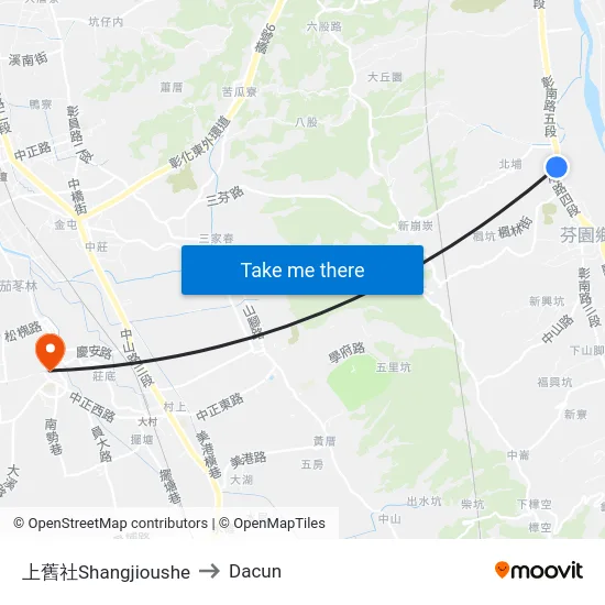 上舊社Shangjioushe to Dacun map