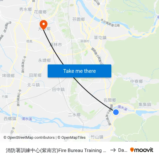 消防署訓練中心(紫南宮)Fire Bureau Training Center (Zi Nan Temple) to Dacun map