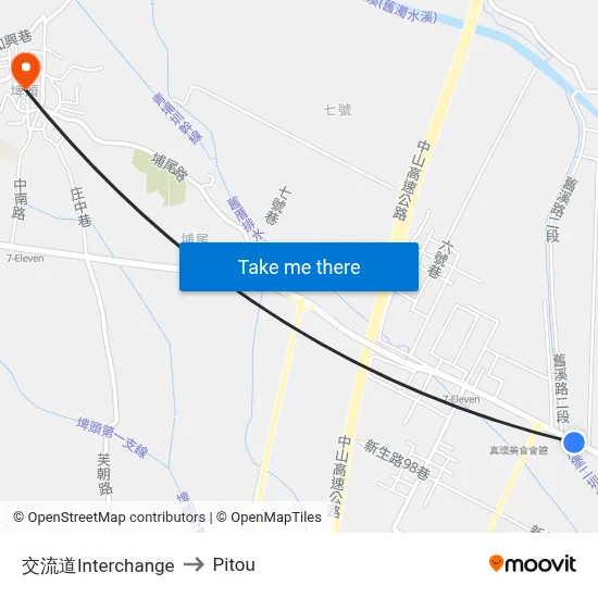 交流道Interchange to Pitou map