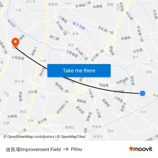 Improvement Field to Pitou map