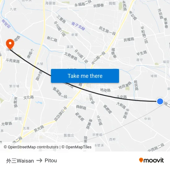 外三Waisan to Pitou map