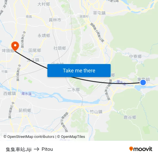 集集車站Jiji to Pitou map