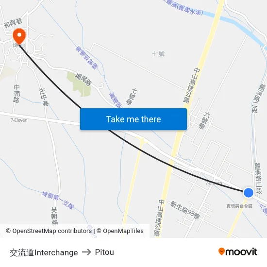 Interchange to Pitou map