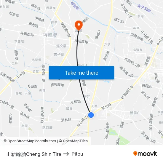 正新輪胎Cheng Shin Tire to Pitou map