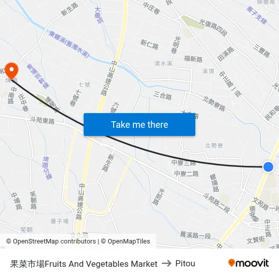 果菜市場Fruits And Vegetables Market to Pitou map