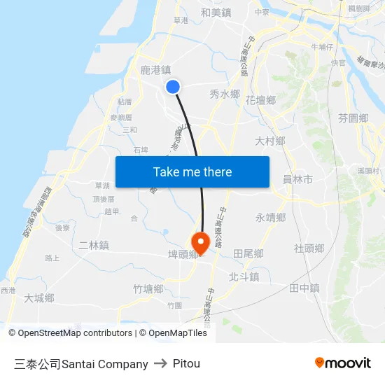 三泰公司Santai Company to Pitou map