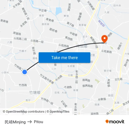 民靖Minjing to Pitou map