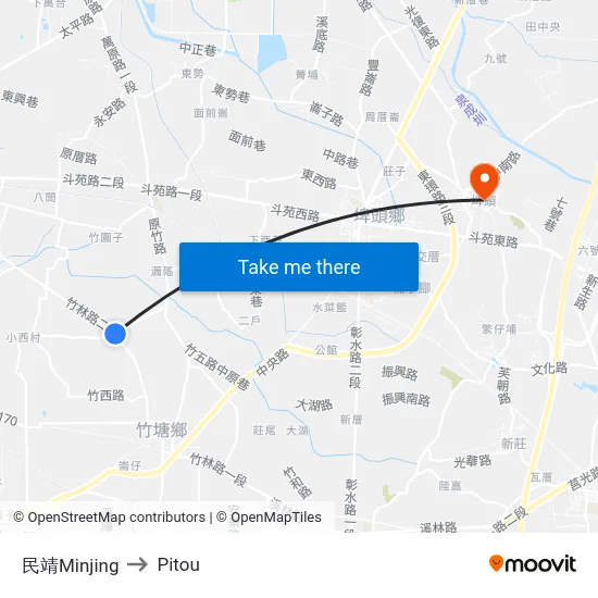 民靖Minjing to Pitou map