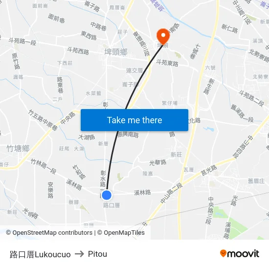 Lukoucuo to Pitou map