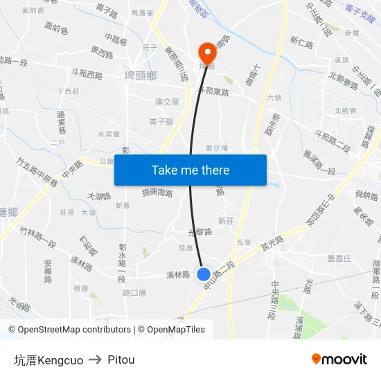坑厝Kengcuo to Pitou map